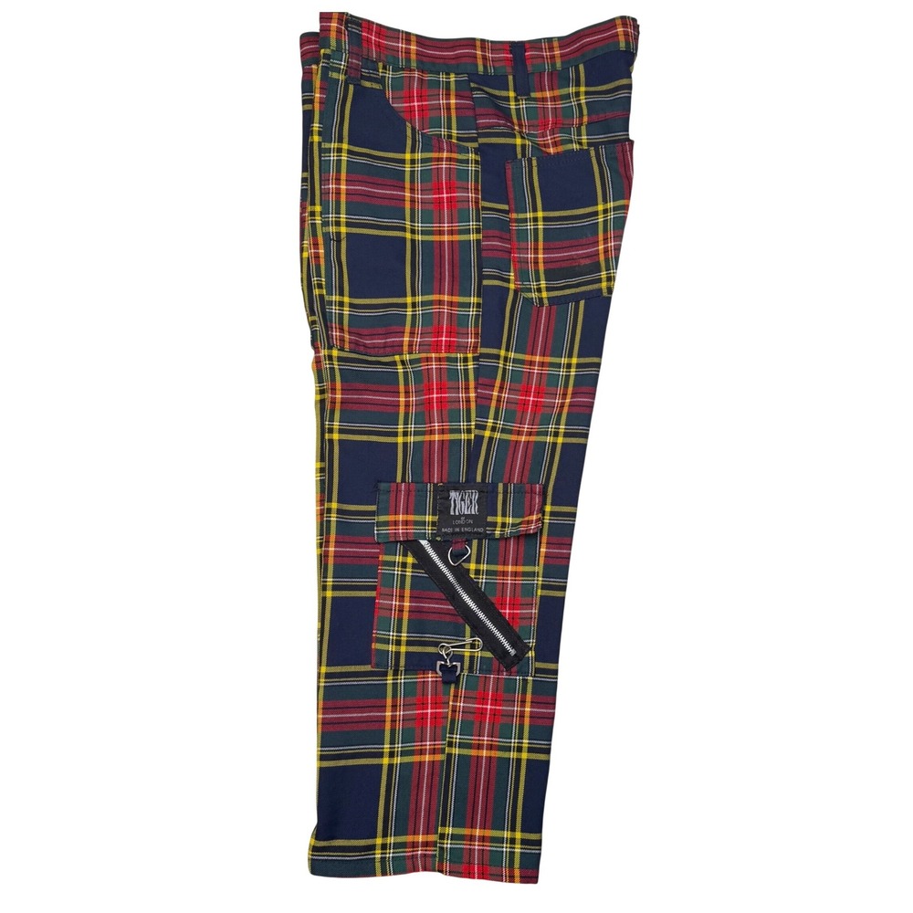 Vintage Tiger of London Plaid Bondage Cargo Pants Punk Grunge Mall Goth 90's 30 - Picture 13 of 16